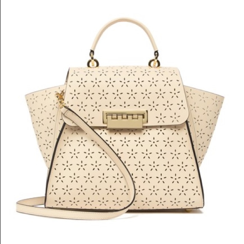 NWT Zac Posen Feminine Lasercut Eartha Floral Ivory Purse - Picture 5 of 13